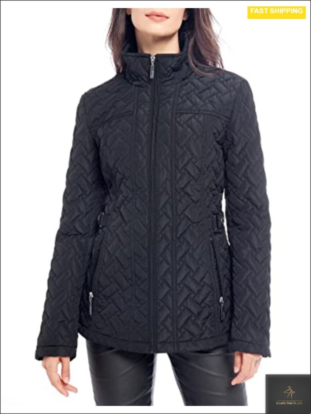 Women's Quilted Jacket Lightweight Polyester with Pockets